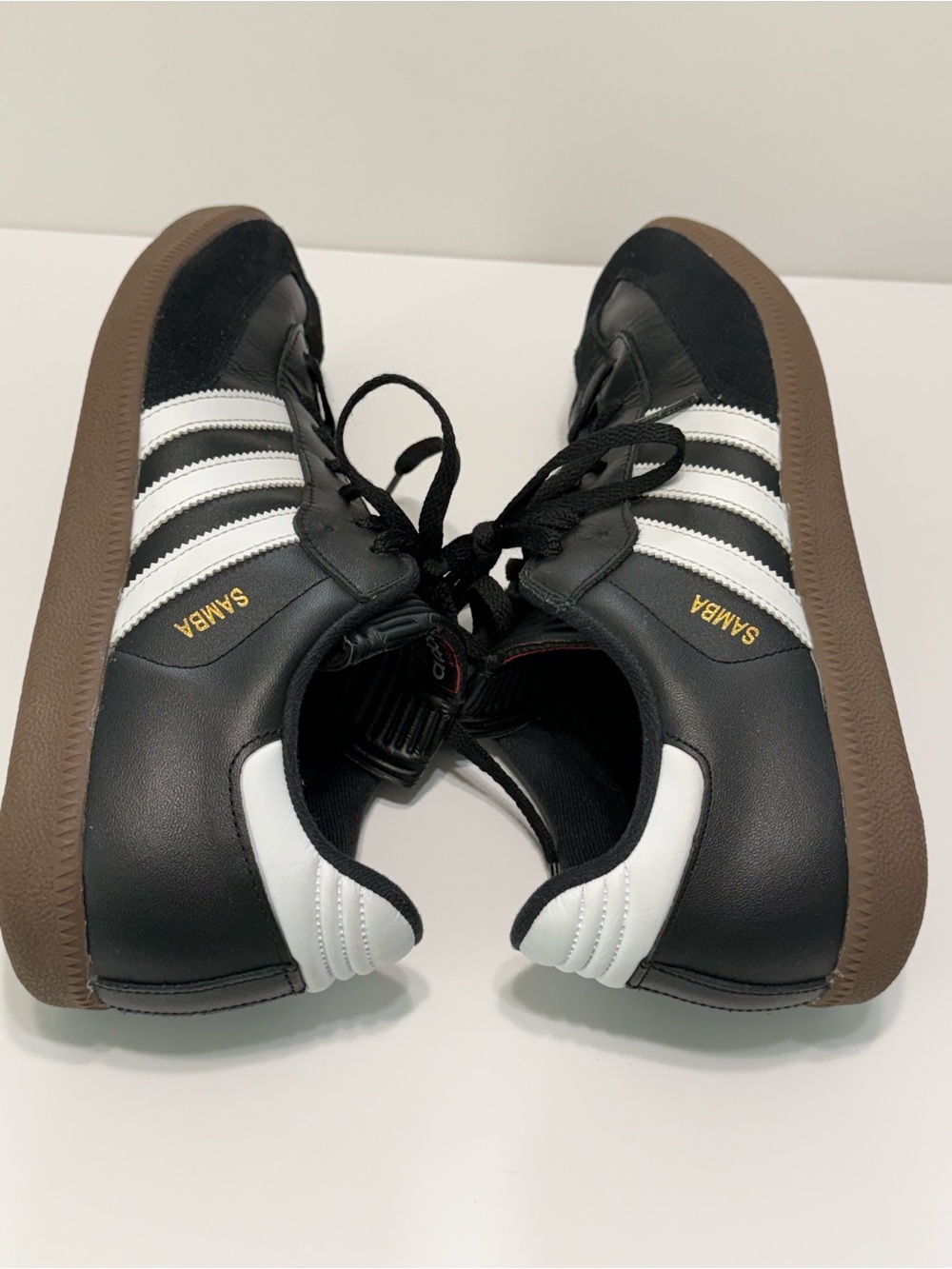 adidas Samba Leather Sneakers Black White Mens Size 10.5 US - Picture 5 of 12
